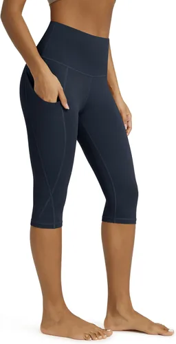 Miniatura 92 de ODODOS - Leggings capri de cintura alta para mujer con bolsillos, control de abdomen, no se transparentan, para entrenamiento atlético, running