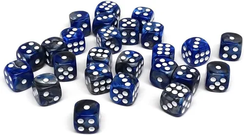 Miniatura 26 de Paquete de 25 dados D6 de 0.472 pulgadas, colección a juego de 6 dados con pipas (granito amarillo y negro)