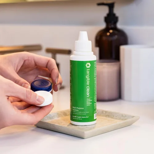 Miniatura 3 de Tangible Clean - Solución multiusos para lentes de contacto con estuche para lentes, tamaño viajero 3.4 FL Oz