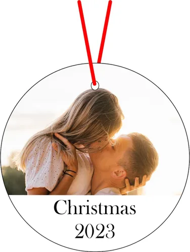Miniatura 9 de Adorno de Navidad con foto personalizada, adorno de Navidad de recuerdo de cristal de 3 pulgadas con tu foto y texto opcional (foto completa)