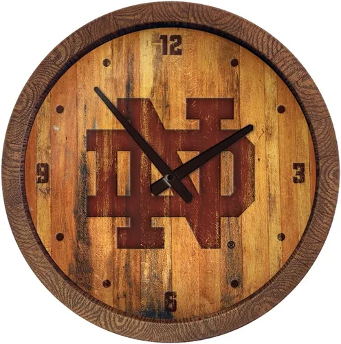 Miniatura 143 de The Fan-Brand NCAA Oklahoma Sooners: Reloj de pared con parte superior de barril de imitación para decoración de bar, decoración de fiesta