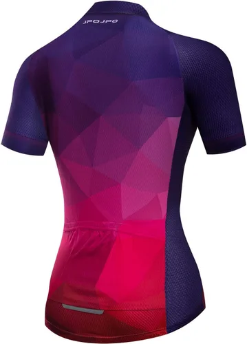 Miniatura 24 de Camiseta de ciclismo para mujer, manga corta y pantalones cortos de ciclismo acolchados para verano