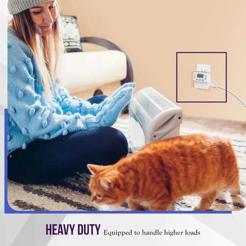 Miniatura 4 de ENERLITES Temporizador digital programable resistente para enchufes eléctricos, toma de temporizador para luces, lámparas, toma de tierra, 7 días