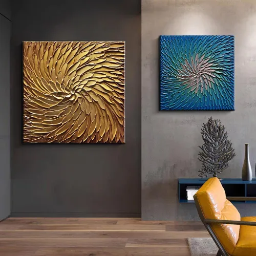 Miniatura 9 de YaSheng Art - Pintura al óleo pintada a mano sobre lienzo con flores blancas, pintura moderna para decoración interior del hogar, imagen de arte