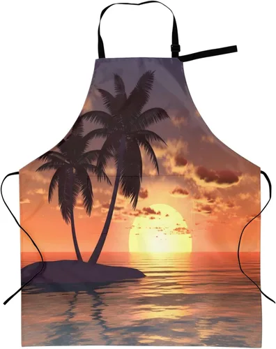 Miniatura 29 de Delantales florales azules para el hogar, 2 bolsillos, 33 x 28 pulgadas, para hombres y mujeres, diseño floral gris, impermeable, para manualidades