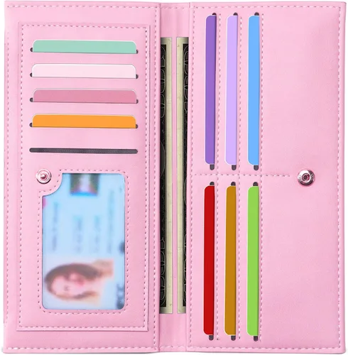 Miniatura 10 de Tipmile Cartera ultra delgada para mujer, cartera de cuero plegable para mujer, cartera RFID, cartera de bloqueo RFID para tarjetas de crédito