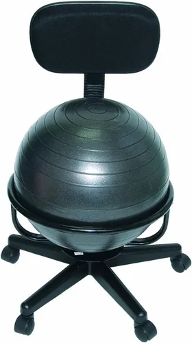 Miniatura 9 de CanDo Silla de bola de metal – Silla de bola de ejercicio ergonómica inflable con bomba de aire para el hogar, la oficina y el aula Rojo
