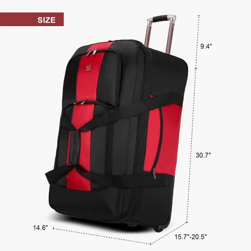 Miniatura 6 de yotefe Softside - Equipaje expandible con ruedas giratorias y bolsillo para teléfono, 30 pulgadas, Negro Azul, Equipaje extensible Softside