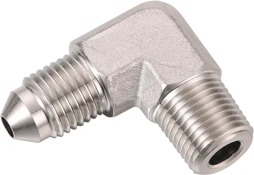 Miniatura 7 de 4AN Macho Flare a 1/8 NPT Tubo Macho 90 Grados Adaptador de Conexión de Acero Inoxidable Conector de Unión