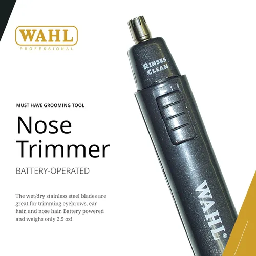 Miniatura 2 de Wahl Professional - Recortadora de nariz, hoja de acero inoxidable, funciona en húmedo o seco, funciona con pilas para peluqueros y estilistas