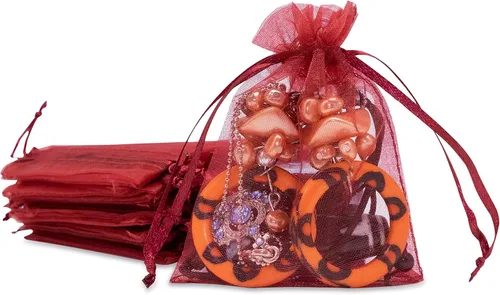 Miniatura 30 de TheDisplayGuys - Paquete de 48 bolsas de regalo de organza transparente negra de 2 x 2-3/4 pulgadas con cordón, bolsas de regalo para joyas, bolsas