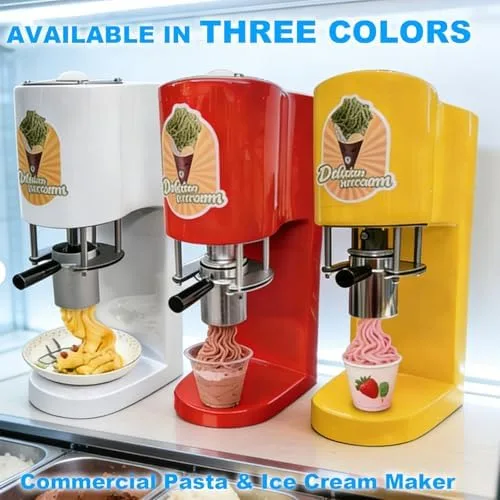 Miniatura 5 de Electric Ice Cream Machine - Commercial Pasta & Fruit Ice Cream Press with 4 Molds - 30L/Hour Output, Perfect for Restaurants, Bars, and Gourmet