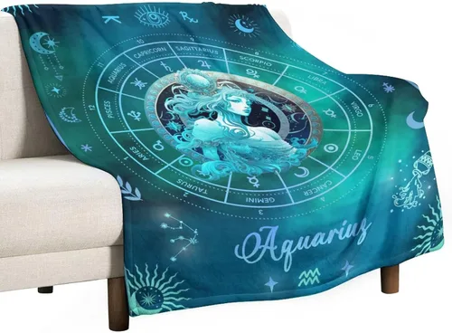 Miniatura 2 de Manta Acuario para Regalos, 40" x 30" Manta Rectangular de Franela del Zodiaco Acogedora, Regalo para Niños Niñas Adolescentes Mujeres Hombres