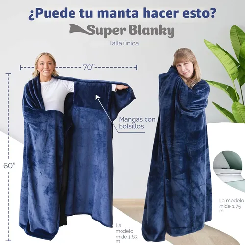 Miniatura 4 de Super Blanky Wearable Blankets for Women and Men, Graduation Day Gift for Her, Fathers Day Gift, Wife Birthday Gifts Ideas Azul Aurora