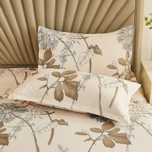 Miniatura 7 de Feelyou Sábana bajera ajustable con estampado floral de flores, 3 coberturas laterales, 14 pulgadas, caída de polvo y volantes, falda de cama