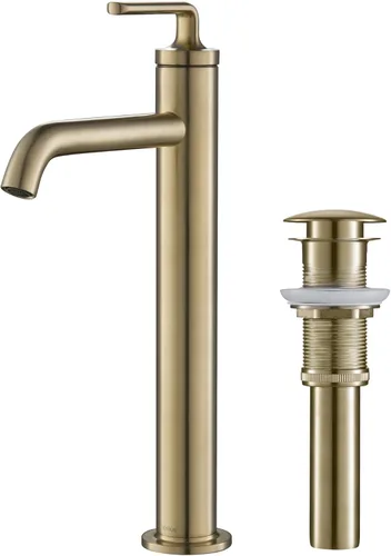 Miniatura 14 de Kraus Ramus Grifo de Fregadero de Una Sola Manija para Baño en Níquel Satinado, FVS-1007SN