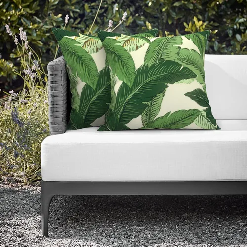Miniatura 654 de Juego de 2 almohadas para exteriores de 16 x 16 pulgadas, repelentes al agua con interiores, para muebles de patio, hogar, jardín, geometría bohemia
