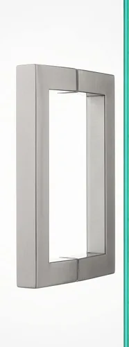 Miniatura 2 de Rockwell Seguridad 8" Back to Back Square Pull in Acabado de níquel cepillado para puertas de ducha sin marco de vidrio pesado cepillado níquel