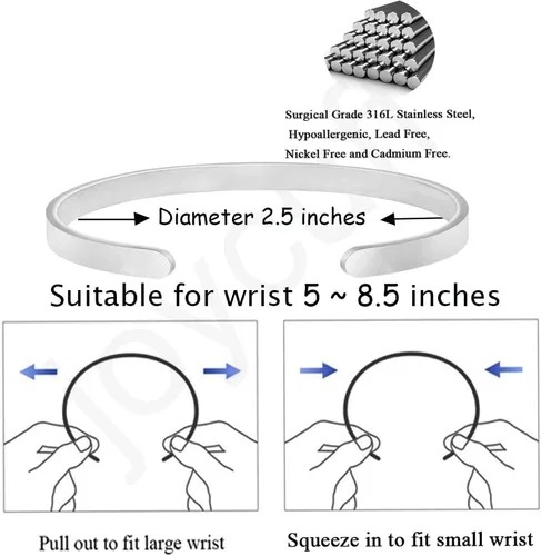 Miniatura 6 de JoycuFF - Pulseras inspiradoras para mujer, con mensaje grabado, regalo de navidad o cumpleaños