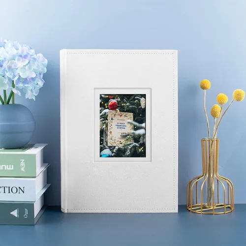 Miniatura 2 de Golden State Art, Álbum de fotos de gamuza de piel sintética con capacidad para 300 fotos de 4 x 6 pulgadas con espacio de escritura de notas, ideal