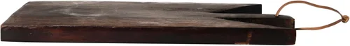 Miniatura 3 de Main + Mesa Tabla de cortar de madera geométrica con corbata de cuero Añejado oscuro