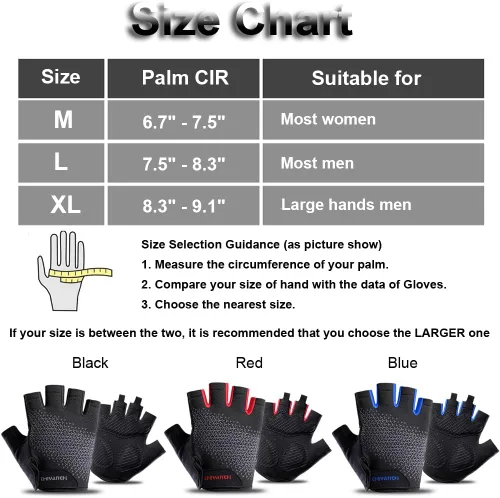 Miniatura 6 de SUJAYU Guantes de entrenamiento sin dedos para hombres y mujeres guantes de bicicleta para hombres accesorios de bicicleta de ciclismo, guantes