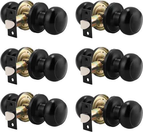 Miniatura 12 de Probrico (paquete de 10 perillas redondas para puertas de paso (sin bloqueo), perillas sin llave para cerraduras de puertas interiores/exteriores