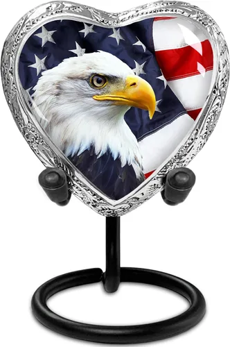 Miniatura 10 de Urna de águila americana para cenizas hombre adulto – Urnas de cremación patrióticas grandes para cenizas humanas, hombres y mujeres adultos – Urna