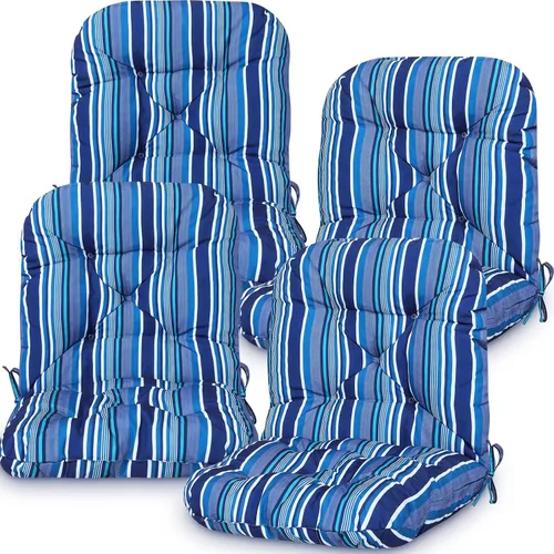 Chunful Paquete de 4 cojines con respaldo copetudo para interiores y exteriores, resistentes a la intemperie, para muebles de césped de interiores y
