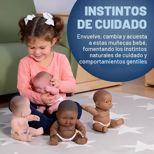Miniatura 5 de Constructive Playthings Muñecas de bebé multiculturales abrazables de 10 pulgadas, juguetes multiétnicos de aprendizaje socio-emocional para niños
