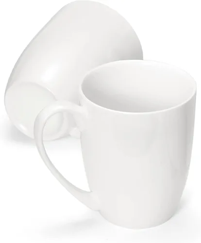 Chulan Tazas de Café de Porcelana Fina de Hueso Blanca Delgada con Más del 45% de Contenido de Hueso 10 oz, Tazas de Porcelana Ligeras para Espresso