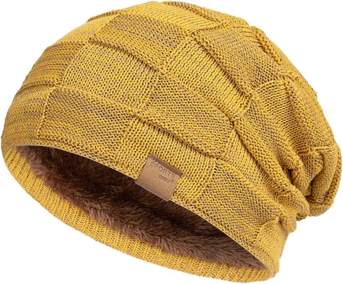 Miniatura 36 de Vgogfly Slouchy Beanie for Men Winter Hats for Guys Cool Beanies Mens Lined Knit Warm Thick Skully Stocking Binie Hat