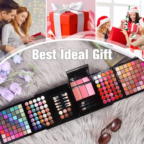 Miniatura 7 de Kit de maquillaje profesional de 177 colores para mujeres y niñas, kit completo de regalo con espejo, paleta de maquillaje todo en uno que incluye