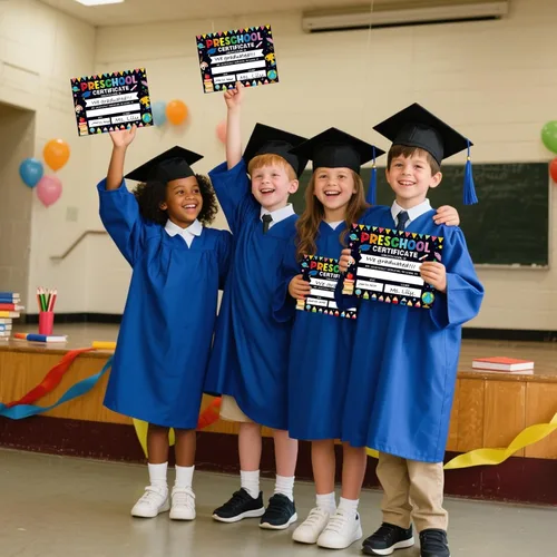 Miniatura 3 de 30 certificados de posgrado preescolar, coloridos diplomas de jardín de infantes, suministros de graduación, premios de logro estudiantil para Negro