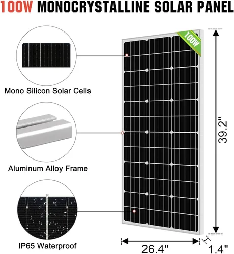 Miniatura 7 de ECO-WORTHY Kit de bomba de agua solar de 24 V, flujo grande de 3.2 GPM, 2 paneles solares de 100 vatios + bomba de pozo sumergible + controlador