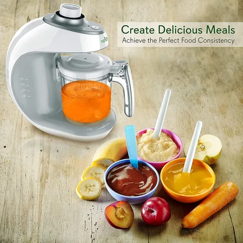 Miniatura 5 de NutriChef Máquina de alimentos para bebés Cocina a vapor 2 en 1 y licuadora de puré Temporizador de vapor ajustable Mezcla de alimentos