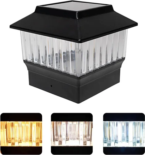 Miniatura 11 de Luces solares para tapa de poste (paquete de 2) – LED blanco cálido de 25 lúmenes, se adapta a 3.5 x 3.5 pulgadas y 4 x 4 pulgadas de madera/vinilo