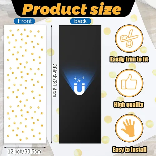 Miniatura 2 de Hsei Papel tapiz magnético de lujo para casillero escolar, 12 x 36 pulgadas, decorativo, extraíble, magnético, accesorios para niñas, niños