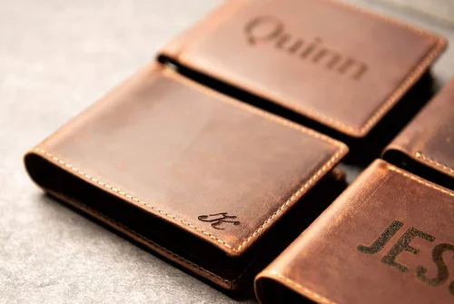 Miniatura 5 de Slim Personalized Distressed Leather Wallet The Key Largo Wallet by Left Coast Original
