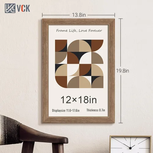 Miniatura 345 de VCK Marcos para póster de madera maciza de 22.375 x 34 pulgadas, marco de fotos A1 negro con montaje en pared, paquete de 3