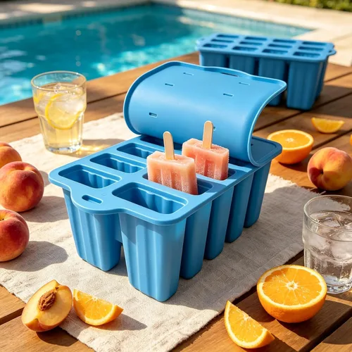 Miniatura 7 de Popsicle Mold Silicone Popsicle Molds,10-Cavity Homemade Popsicle Moulds,Easy Release Ice Pop Maker,BPA Free,with 100 Popsicle Sticks 100 Popsicle