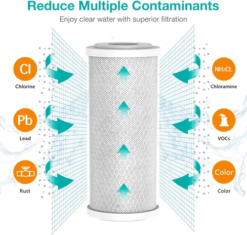 Miniatura 2 de SimPure Cartuchos de filtro de agua para toda la casa, 5 micrones, bloque de carbón activado CTO de 10 x 4.5 pulgadas, para DB10P, DB10C-2, GE