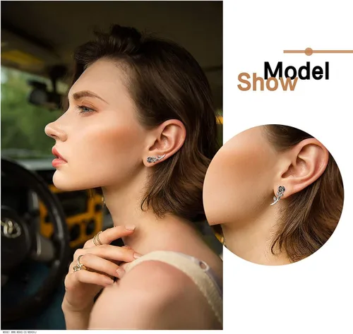 Miniatura 2 de Aretes colgantes de plata de ley 925 para mujeres adolescentes y niñas