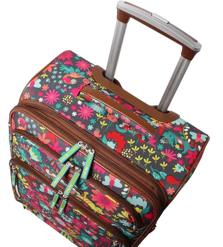 Miniatura 5 de Lily Bloom Maleta expandible con patrón de diseño de 24 pulgadas con ruedas giratorias de 4 ruedas giratorias para mujer, bolsa a cuadros ligera