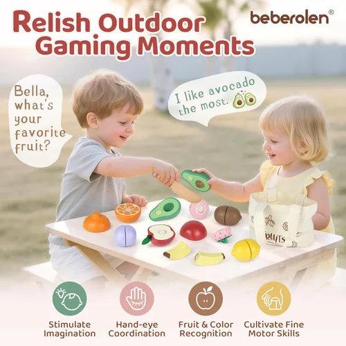 Miniatura 6 de Juegos de comida de madera para cocina de juguete para niños, juguetes de corte, accesorios de cocina de simulación, regalo de cumpleaños para niños