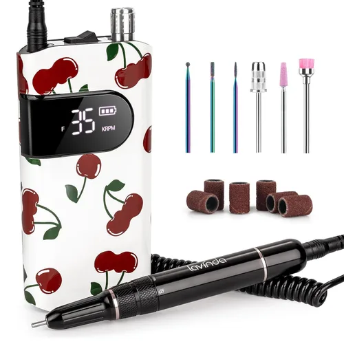 Miniatura 12 de Lavinda Diamond - Taladro de uñas profesional recargable, 35000 RPM, lima de uñas eléctrica inalámbrica y portátil, con motor sin núcleo para uñas