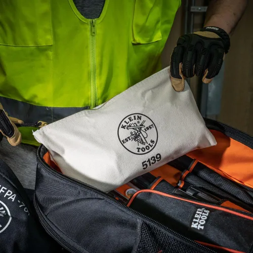 Miniatura 2 de KLEIN TOOLS Bolsa con cremallera, bolsa de lona para herramientas con cierre de latón resistente