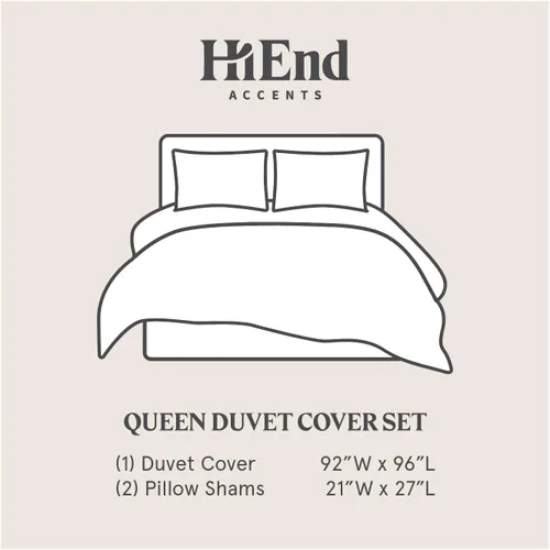 Miniatura 8 de HiEnd Accents Prescott Farmhouse - Juego de funda de edredón de 3 piezas con fundas de almohada, funda de edredón con patrón de rayas negras marfil