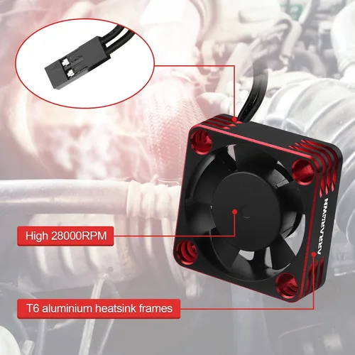 Miniatura 3 de Ventilador de refrigeración para motor de automóvil a control remoto, paquete de 2 unidades de 28000 rpm, ventilador de enfriamiento ESC sin
