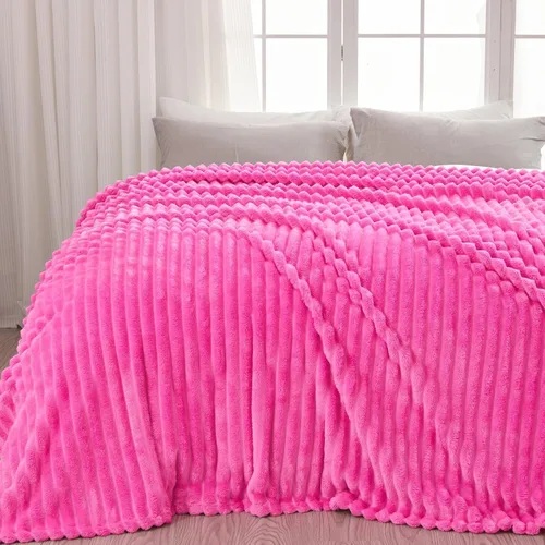Miniatura 14 de NEWCOSPLAY Manta de Tiro Súper Suave Aqua Franela Sedosa Premium Forro Polar Jacquard Acanalado 3D Ligero Manta de Cama Uso en Todas las Estaciones